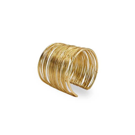 Multi-Wire Gold Cuff Adjustable Bracelet