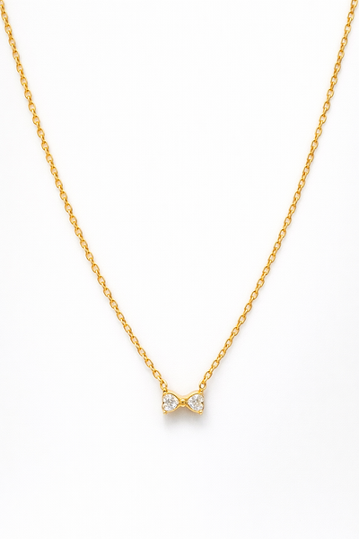 Golden Bow Sparkle Necklace