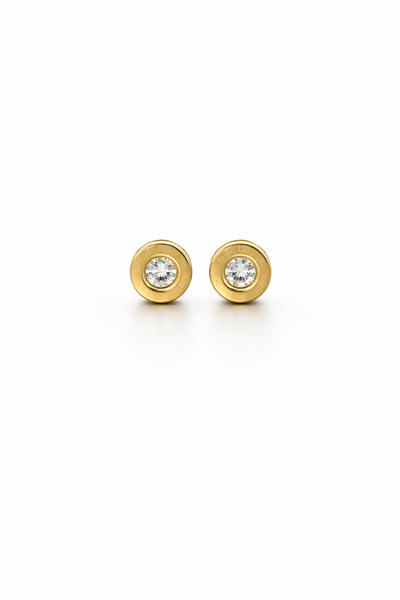 Imperial Roman Dial Gold Studs Earrings