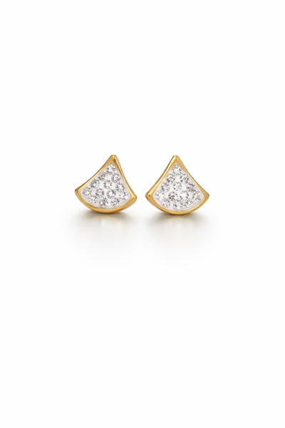 Elegant Teardrop Stud Earrings with Stones