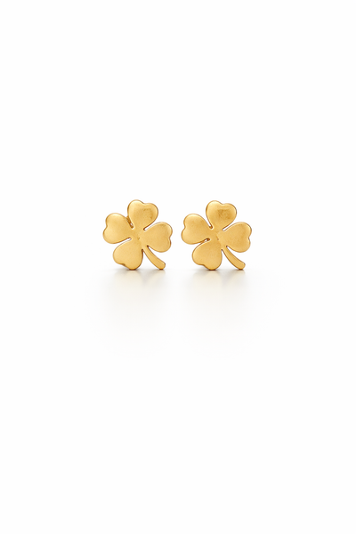 Gold Four Leaf Clover Earrings