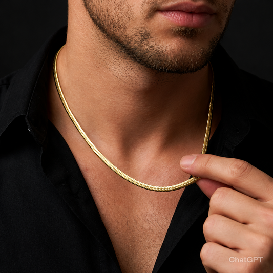 Gold Plated Snake Chain For Men (21.5 Inch)