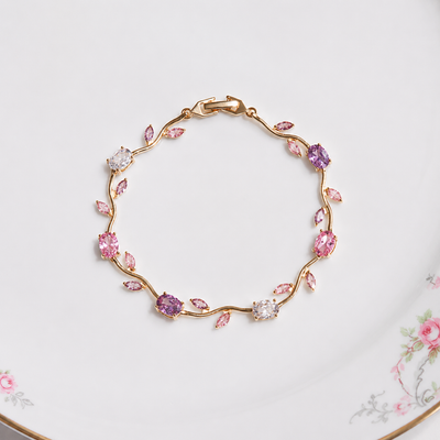 Multicolor Silver Princess Aura Tulip Bracelet