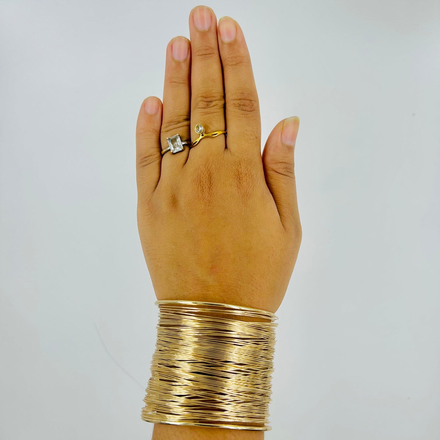 Multi-Wire Gold Cuff Adjustable Bracelet