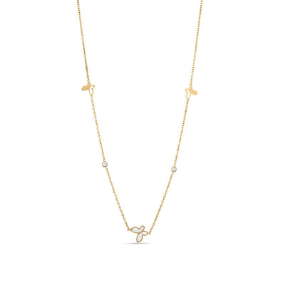 Butterfly Charm Necklace With Stones